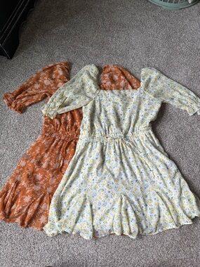 Floral Puff-Sleeve Smocked Waist Dress Bundle - (sold together or separately!)